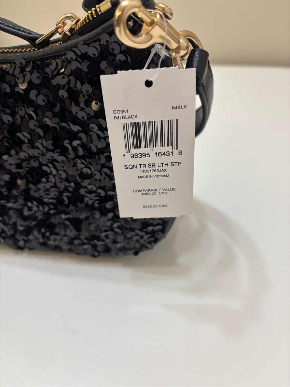 โจ COACH TERI SHOULDER BAG โ BLACK SEQUIN โจ NWT - Picture 6 of 10